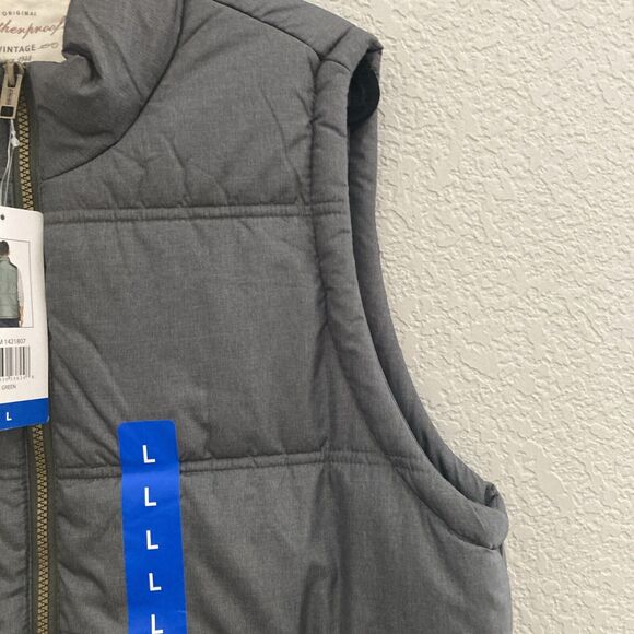 Weatherproof Men’s Flannel Lined Puffer Vest GREEN LARGE - Picture 14 of 16